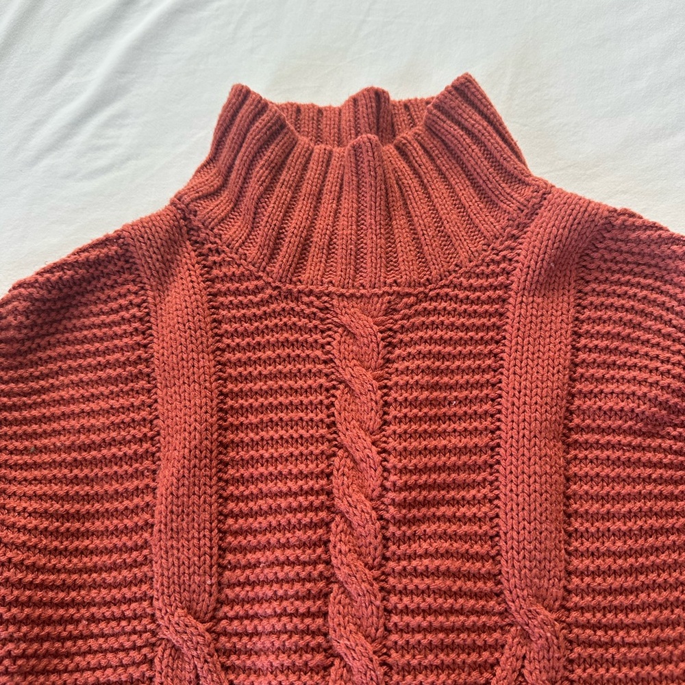 Charlotte Russe Rust Cable Knit Crewneck Sweater - Picture 4 of 7